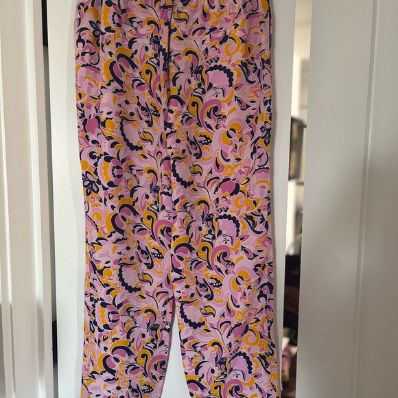 J Crew NEW silk lounge pink paisley swirl pull-on pants 8 NWOT - Picture 9 of 9